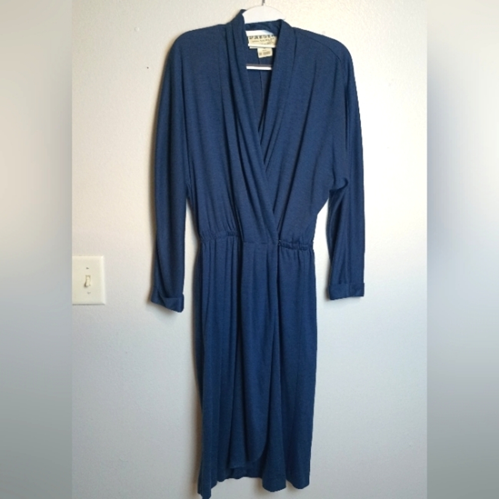 Jaeger Faux Wrap Dress Vintage Size 10